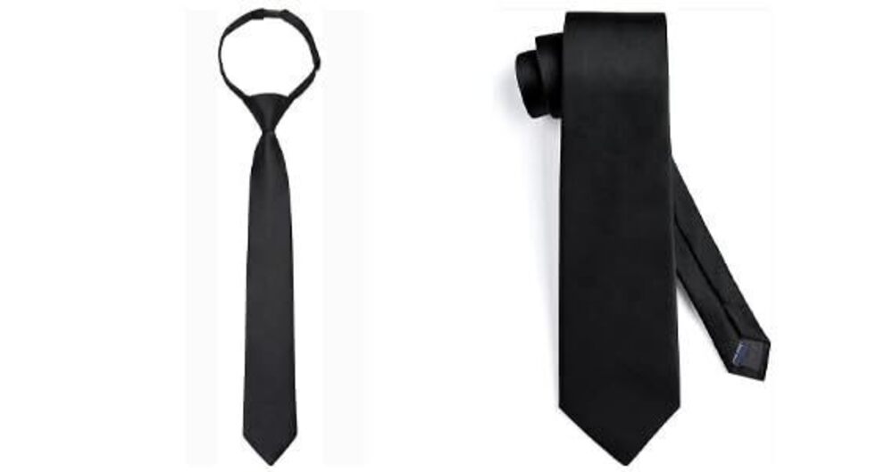 1801 Black Ties for Boys and Silk Satin Father and Son Neck Tie for Wedding